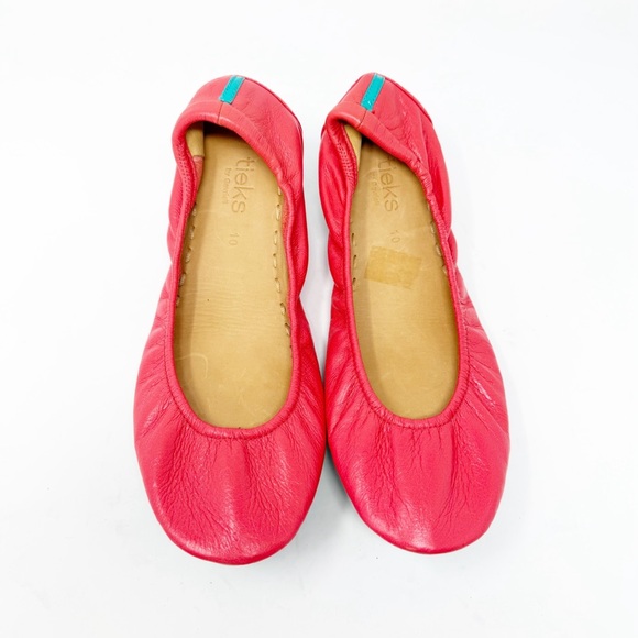 Tieks Poppy Coral Red Ballet Flats Womens Size 10 - Picture 2 of 9